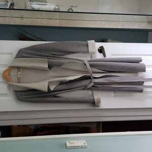 Two tone grey reversible sweater/coat